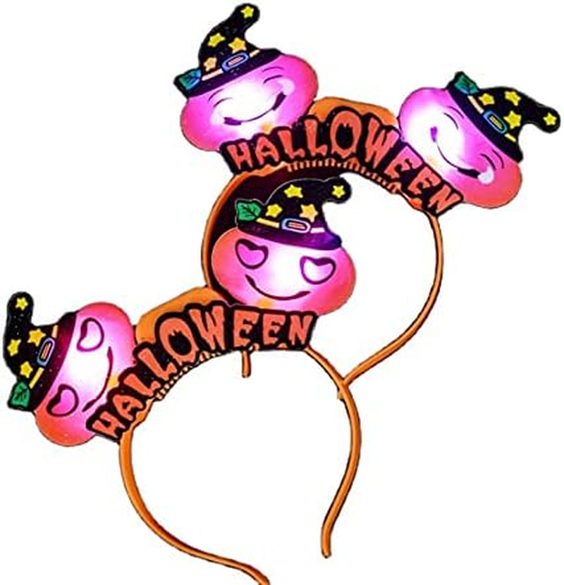 Set of 3 LED Light up Halloween Headbands Flashing Party Favors