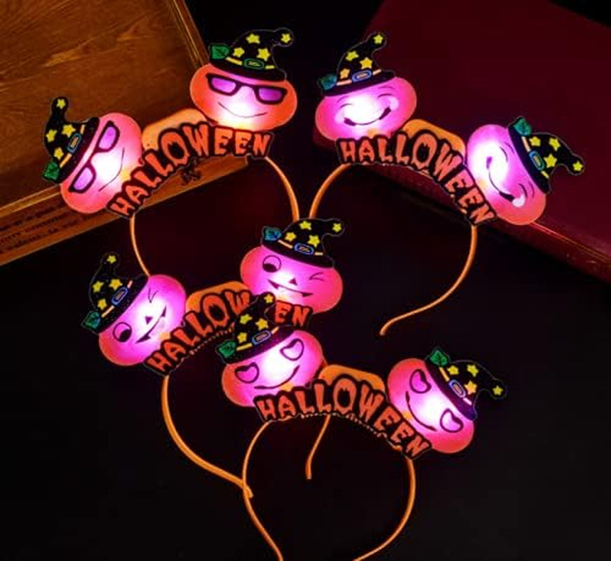 Set of 3 LED Light up Halloween Headbands Flashing Party Favors