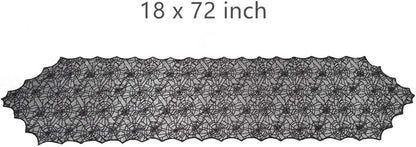 Halloween Table Runner with Spider Web Lace Festival Table Runner Halloween Table Decoration for Parties & Gatherings, 100% Polyester, 18 X 72 Inch