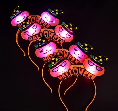 Set of 3 LED Light up Halloween Headbands Flashing Party Favors