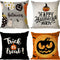 Set of 4 Halloween Pillow Covers 18X18 Inch Trick or Treat Pumpkin Decor Throw Pillow Covers Black Halloween Cushion Covers Linen Square Pillow Cases for Home Outdoor Sofa Couch (18 by 18)